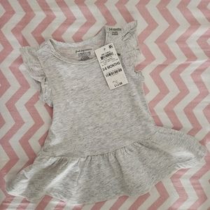 NWT First Impressions Lightweight Shortsleeve Heather Grey Summer Dress 3-6 Mo.